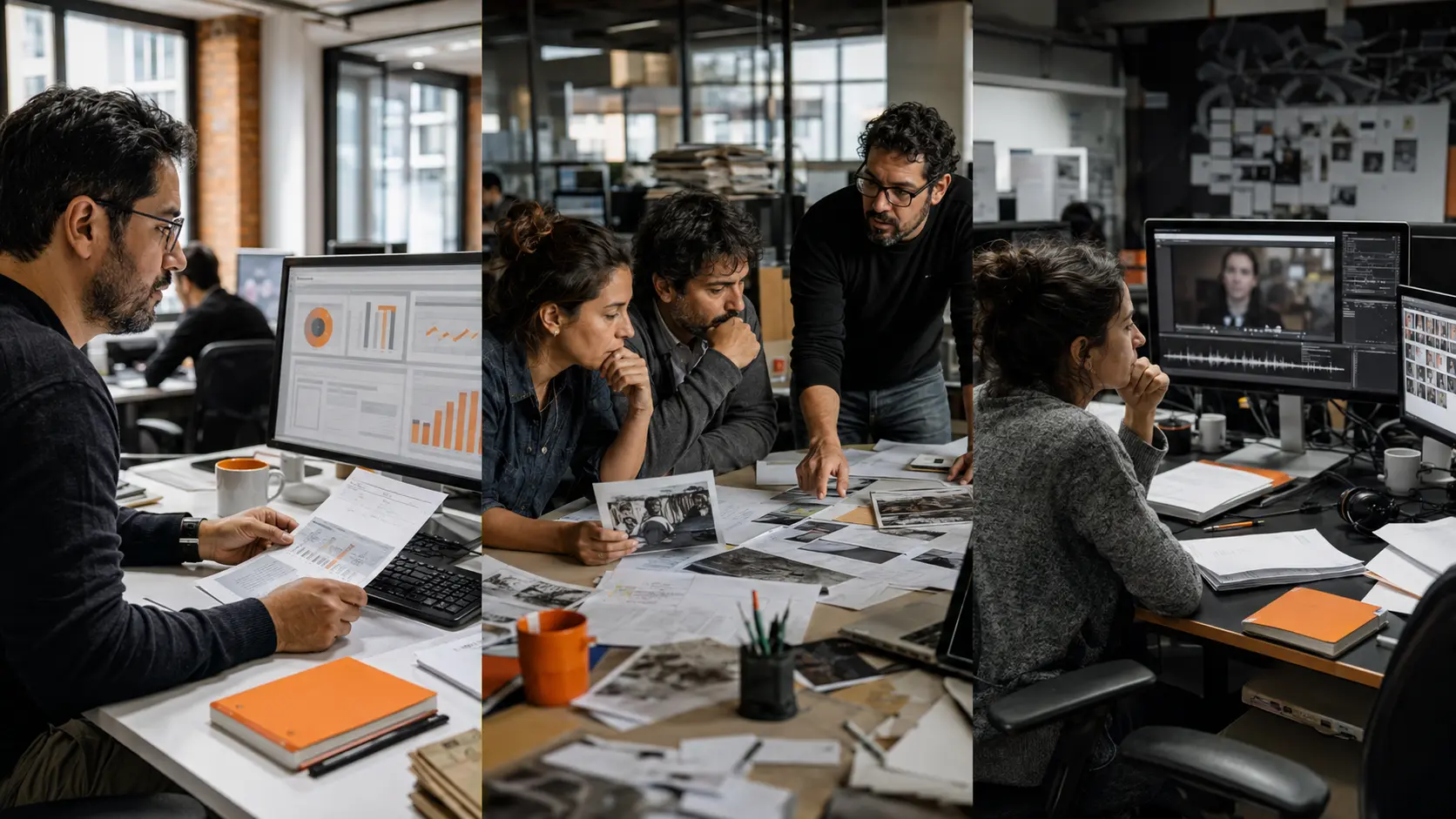 Tres escenas realistas que ilustran la ia ya trabaja en la redacción: ejemplos concretos